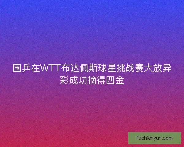 国乒在WTT布达佩斯球星挑战赛大放异彩成功摘得四金