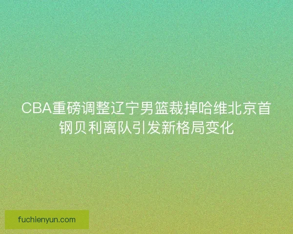 CBA重磅调整辽宁男篮裁掉哈维北京首钢贝利离队引发新格局变化
